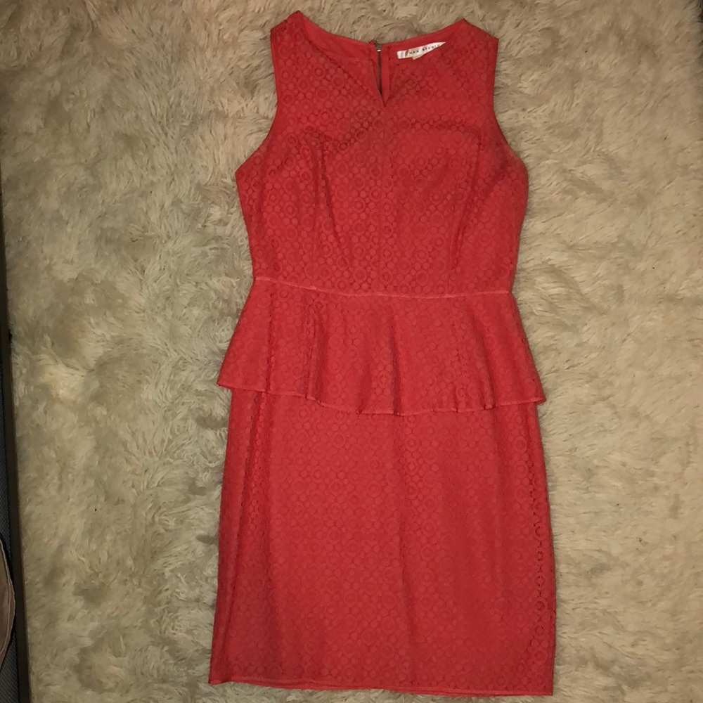 Eyelet Midi Peplum Dress